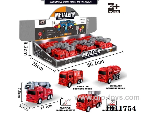 12pcs Inertial alloy car in  Display box