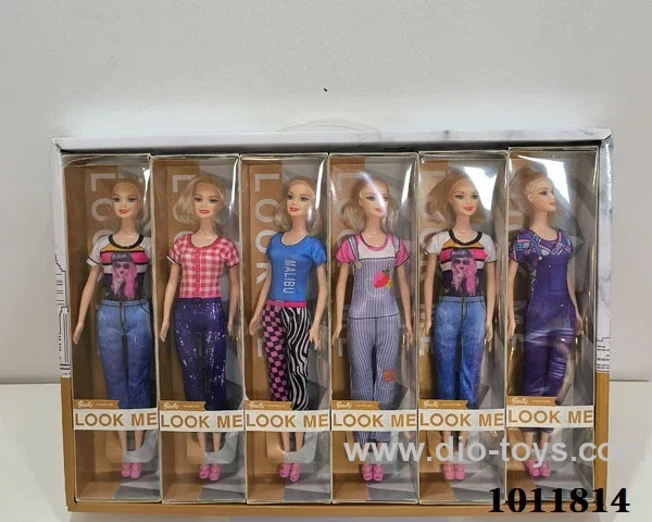 6pcs 11inch doll with many types of clothes mixed in Display box