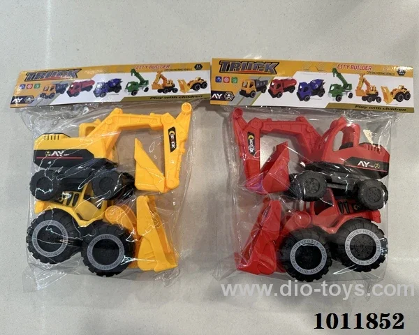 2pcs Engineering vehicle 2 color mixed loading in pp bag with header