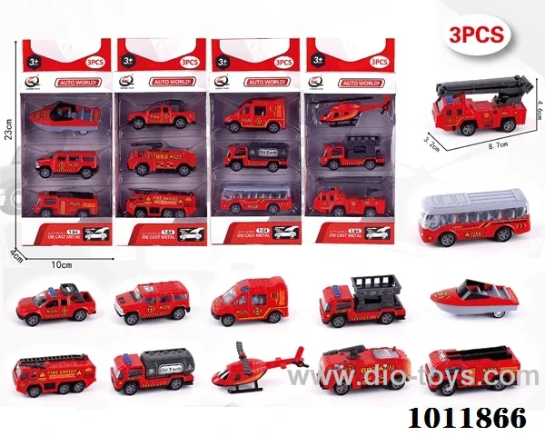 3pcs 1:64 Return alloy car 12 sets mixed loading in  window box