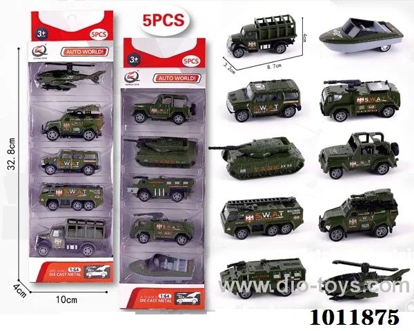 5pcs 1:64 Return alloy car 10 sets mixed loading in  window box