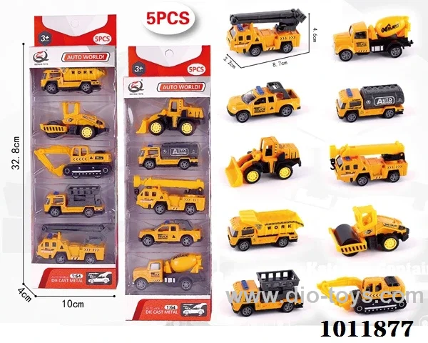 5pcs 1:64 Return alloy car 10 sets mixed loading in  window box