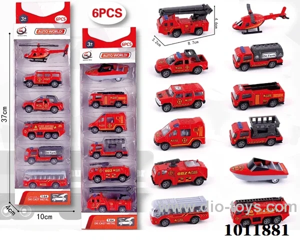 6pcs 1:64 Return alloy car 12 sets mixed loading in  window box