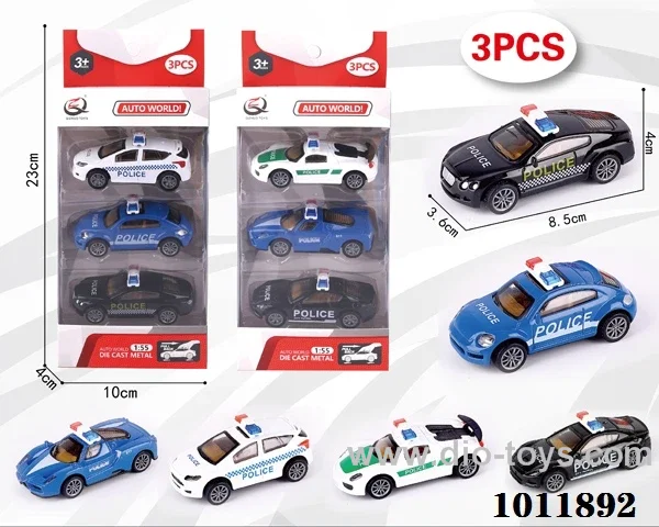 3pcs 1:55 Return alloy car 6 sets mixed loading in  window box
