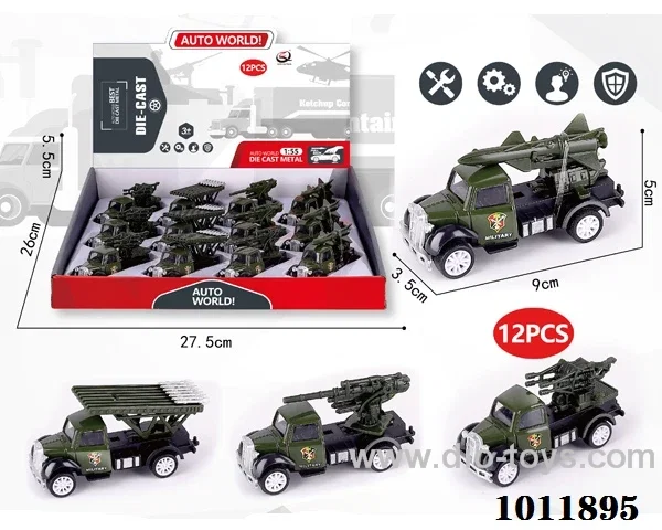12pcs 1:55 Return alloy car 4 sets mixed loading in Display box