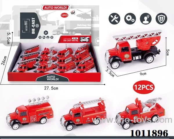 12pcs 1:55 Return alloy car 4 sets mixed loading in Display box