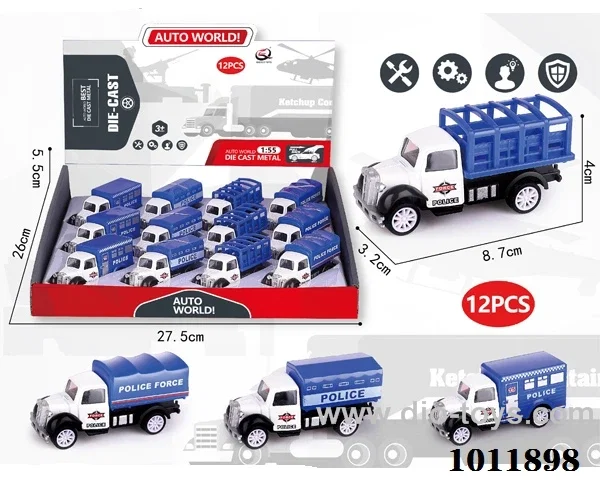 12pcs 1:55 Return alloy car 4 sets mixed loading in Display box
