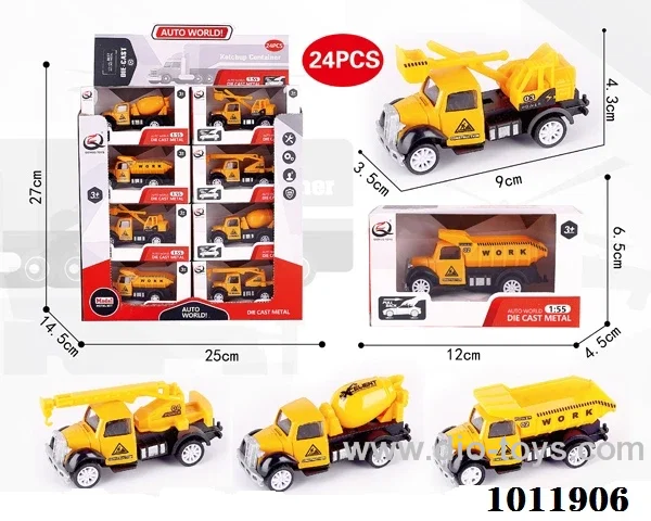 24pcs 1:55 Return alloy car 4 sets mixed loading in  window box