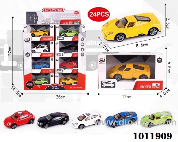 24pcs 1:55 Return alloy car 6 sets mixed loading in Display box