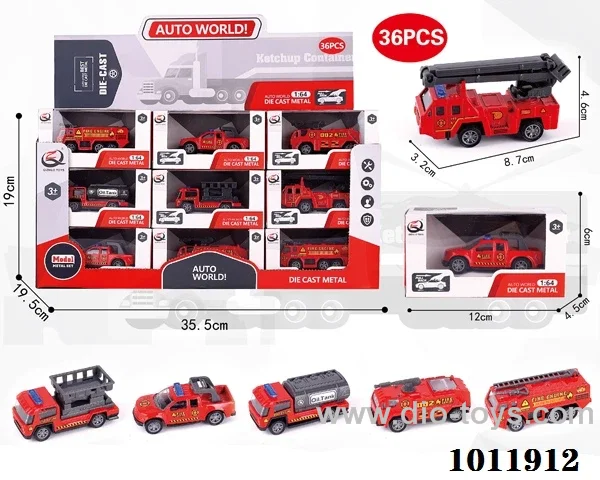 36pcs 1:64 Return alloy car 6 sets mixed loading in Display box