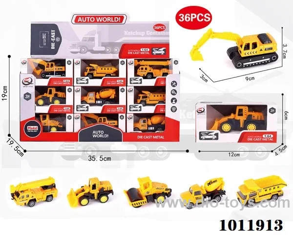 36pcs 1:64 Return alloy car 6 sets mixed loading in  window box