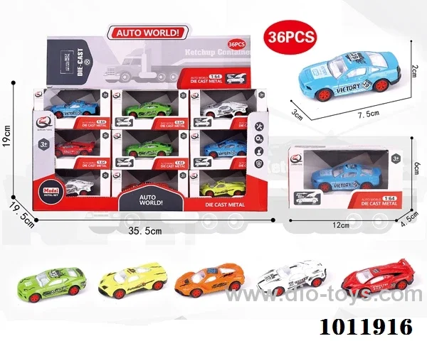 36pcs 1:64 Return alloy car 6 sets mixed loading in Display box