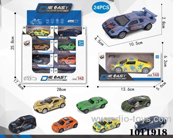 24pcs 1:43 Return alloy car 6 sets mixed loading in Display box