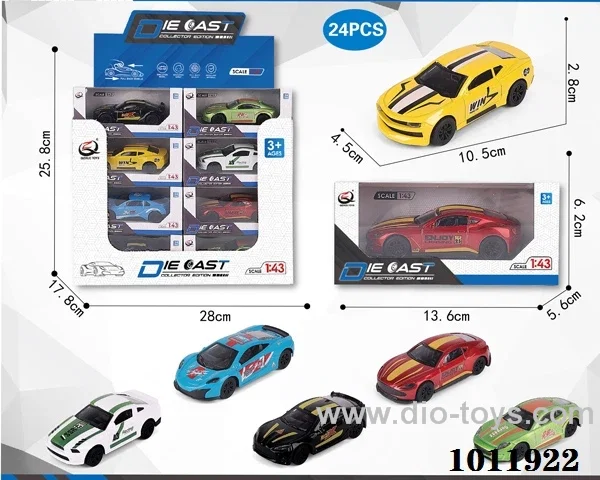 24pcs 1:43 Return alloy car 6 sets mixed loading in Display box
