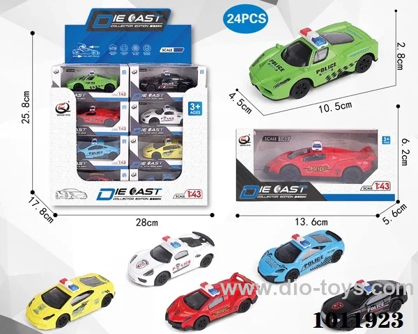 24pcs 1:43 Return alloy car 6 sets mixed loading in  window box