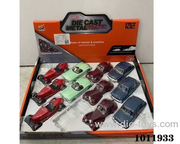 12pcs 1:43 Return alloy car  in Display box