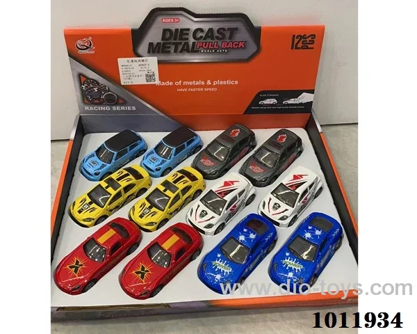 12pcs 1:43 Return alloy car  in Display box