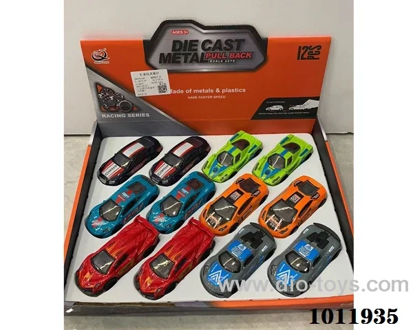 12pcs 1:43 Return alloy car  in Display box