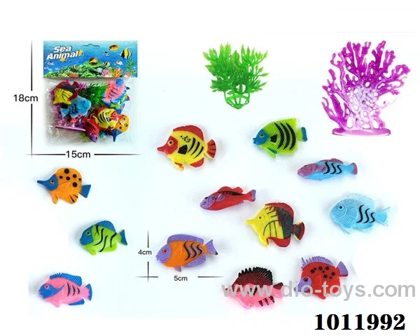 12pcs Cartoon fish in PVC bag