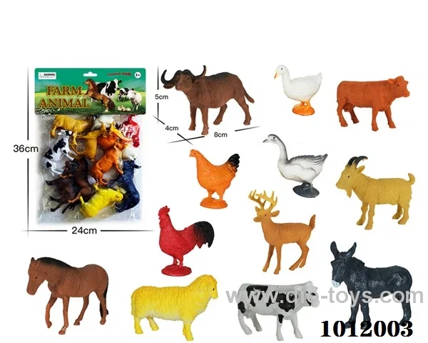 12pcs5 inch  animal  in  pvc bag