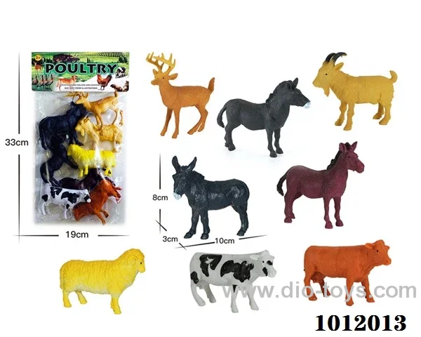 8pcs 6 inch animal suit in pvc bag