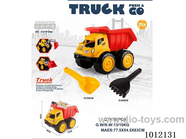 Dumper engineering vehicle + 2 sand tools (skidding)