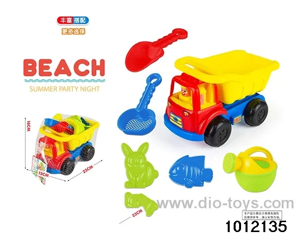 6pcs Morandi beach toys car in net bag
