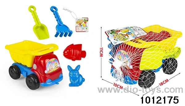 Beach toys car in net bag