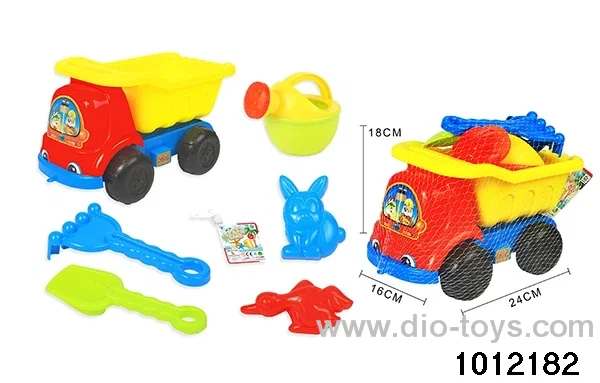 Beach toys car in net bag