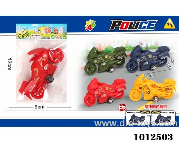 Pull back motorcycle 4 color mixed loading in Opp bag