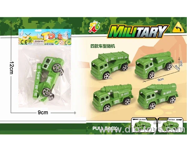 pull back Military missile vehicle 4 sets mixed loading in opp bag
