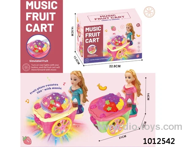 fruit cart with music 2 color mixed loading in color box