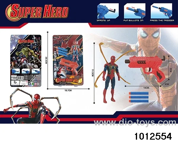Spider Man Doll+Gun in Blister card