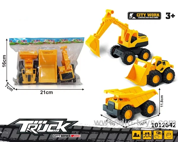 free wheel car 3sets mixed loading in Opp bag