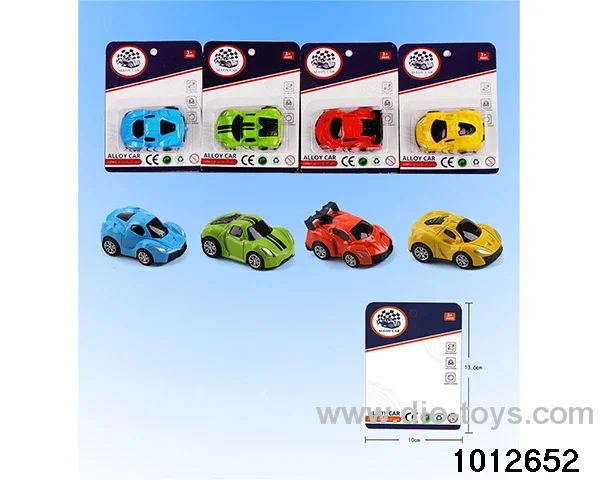 Alloy return car (4 mixed) in Blister card