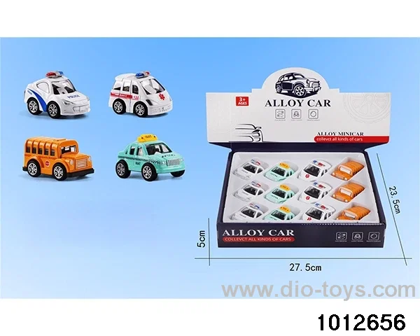 Alloy return car (4 mixed) in display box