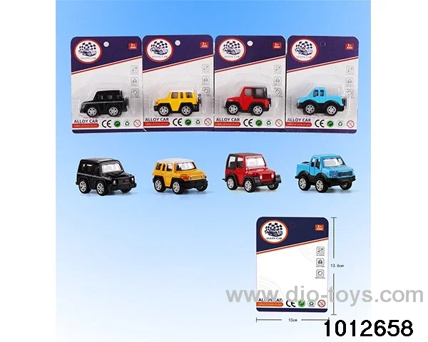 Alloy return car (4 mixed) in Blister card