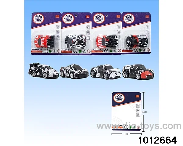 Alloy return car (4 mixed) in Blister card