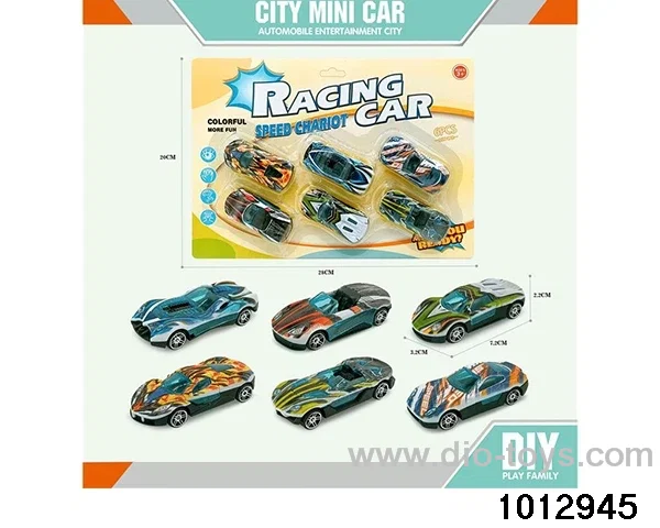 6 sliding sports cars in Blister card