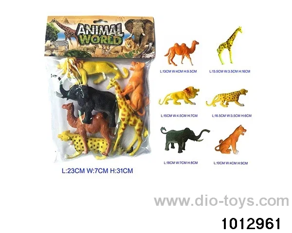 6-inch hollow animals in 6pcs poly bag header