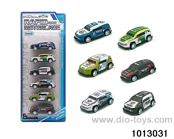 6 taxiing police iron cars in Blister card