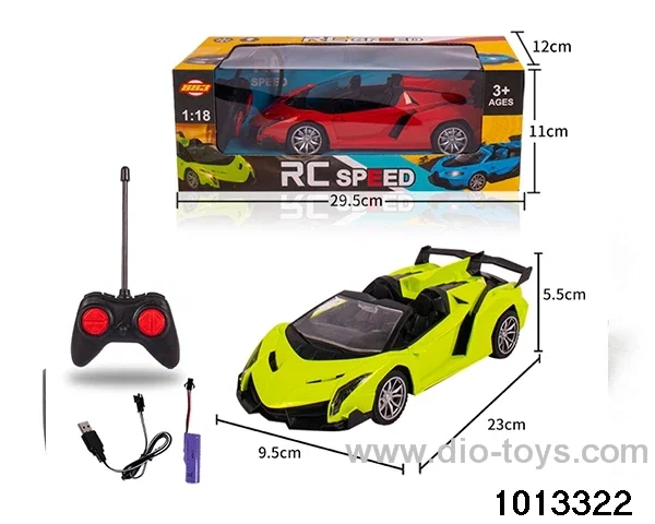 1:18 4ch 27MHz RC car with light in window box（Package electricity）