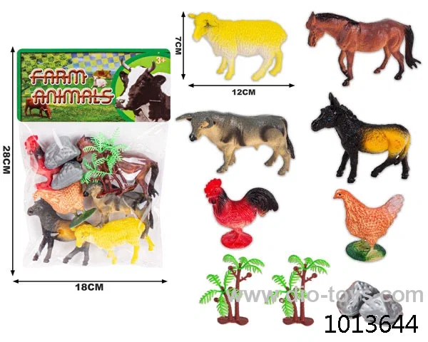 animal set in PP bag with header