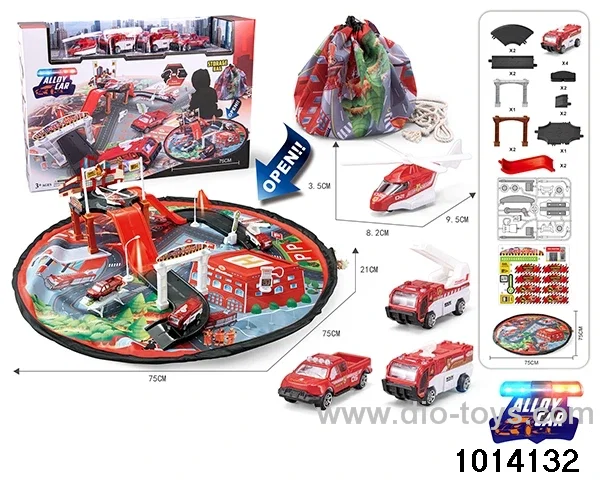 Alloy car and track scene toys in color box