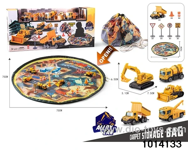 Alloy car and track scene toys in color box