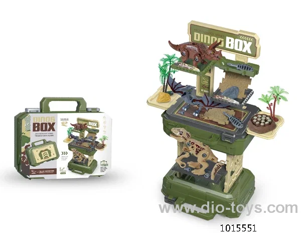 2 in 1 dinosaur set  hand bag in paper card