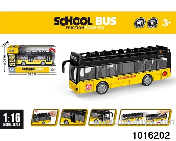 1:16 double-decker campus bus in display box