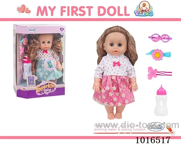 14 inch doll with 12 sound IC + Accessories  2color mixed loading in window box
