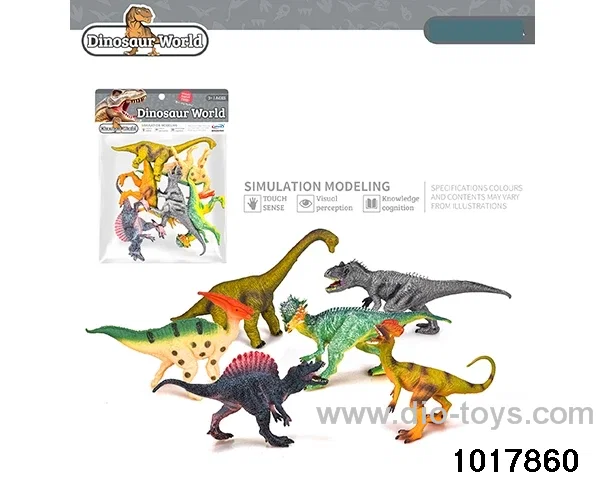 6pcs Dinosaurs in PP bag with header