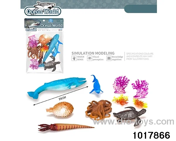 10pcs Marine Animals in PP bag with header